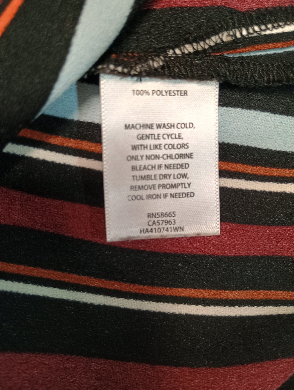 Halogen Women's Striped Spaghetti Strap Cami Top - Black, Light Blue & Rust - Picture 5 of 8